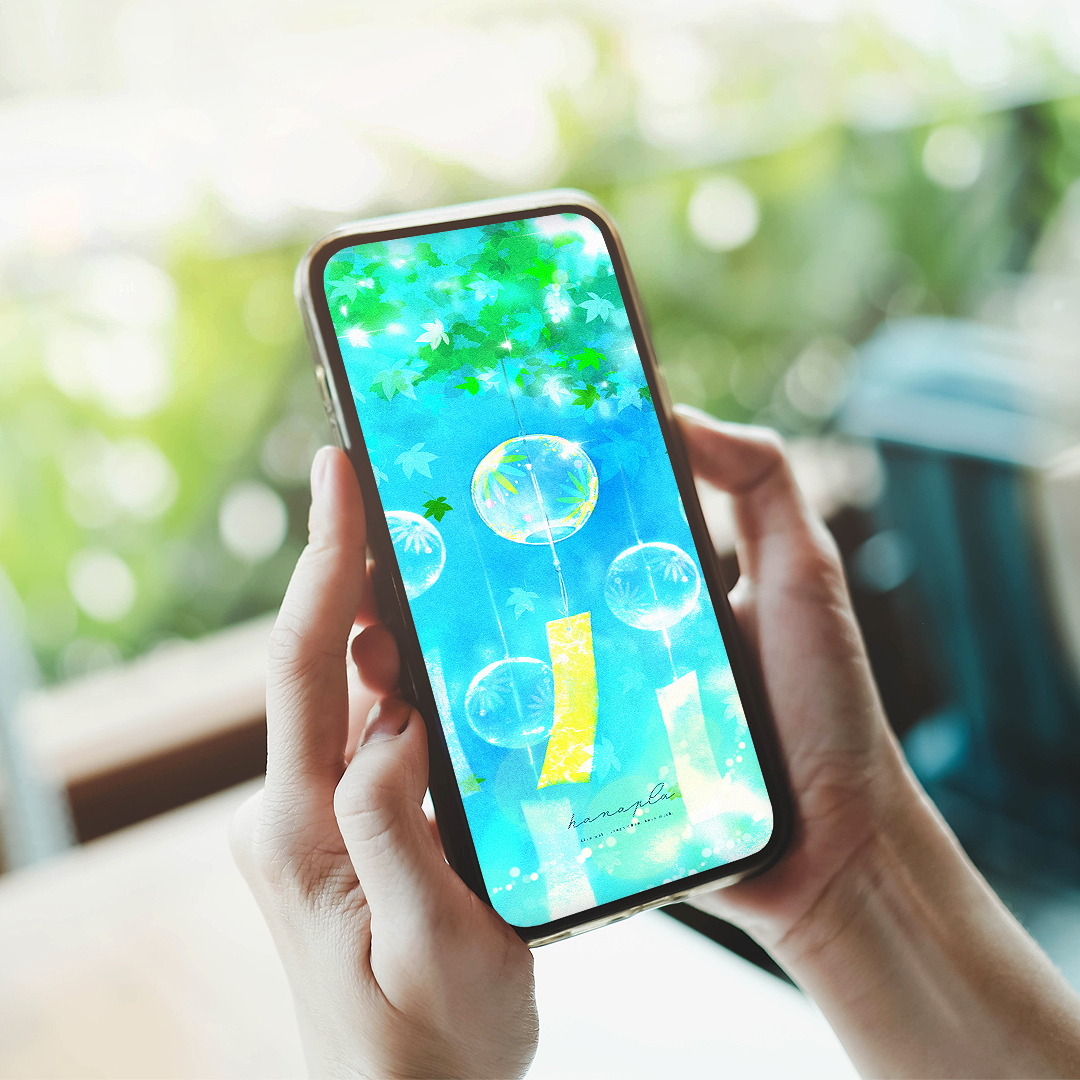 【涼風を奏でる】心に涼を感じるひとときを！風鈴のスマホ壁紙