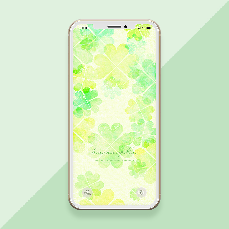 幸運の待ち受け 四つ葉のクローバーの心癒されるグリーンカラーのスマホ壁紙 公式 待ち受け運気効果ハナプラ おしゃれ シンプル かわいい Iphone 高画質 スマホ壁紙
